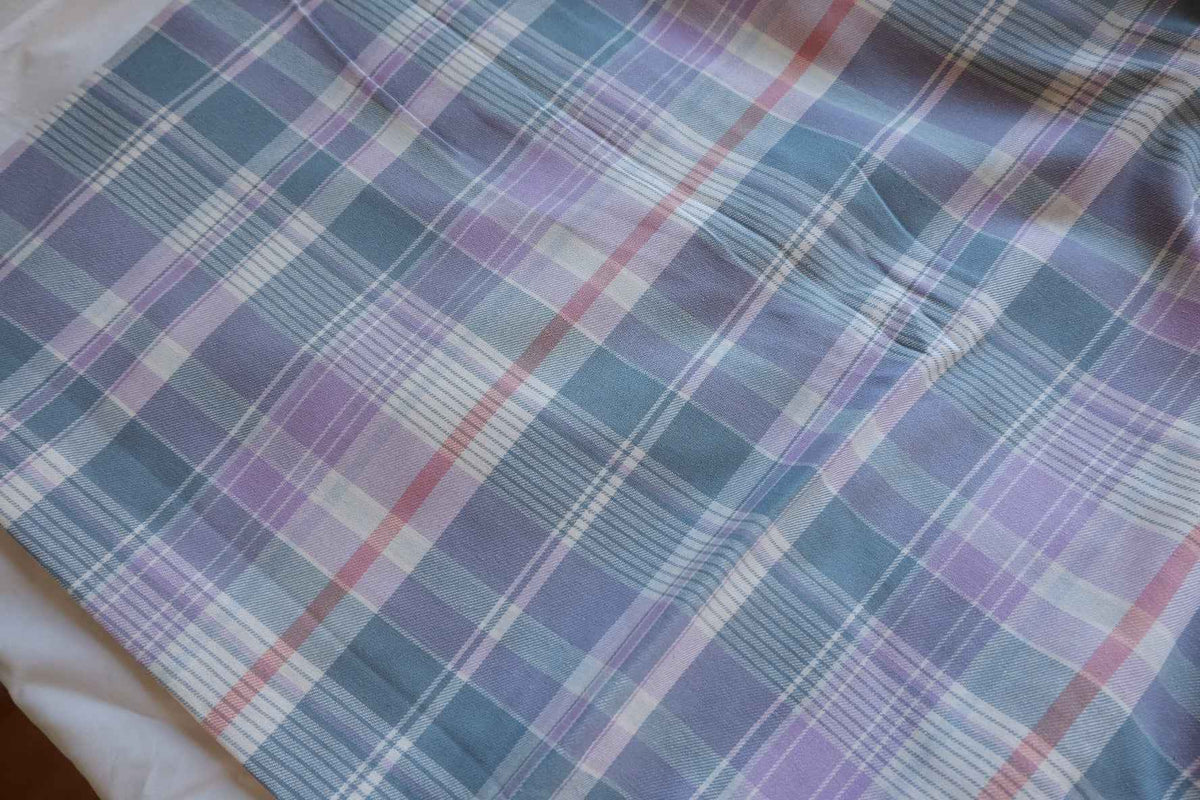 Lavender Mist Pastel Plaid Yarn-Dyed Cotton Fabric – 2.19 yd