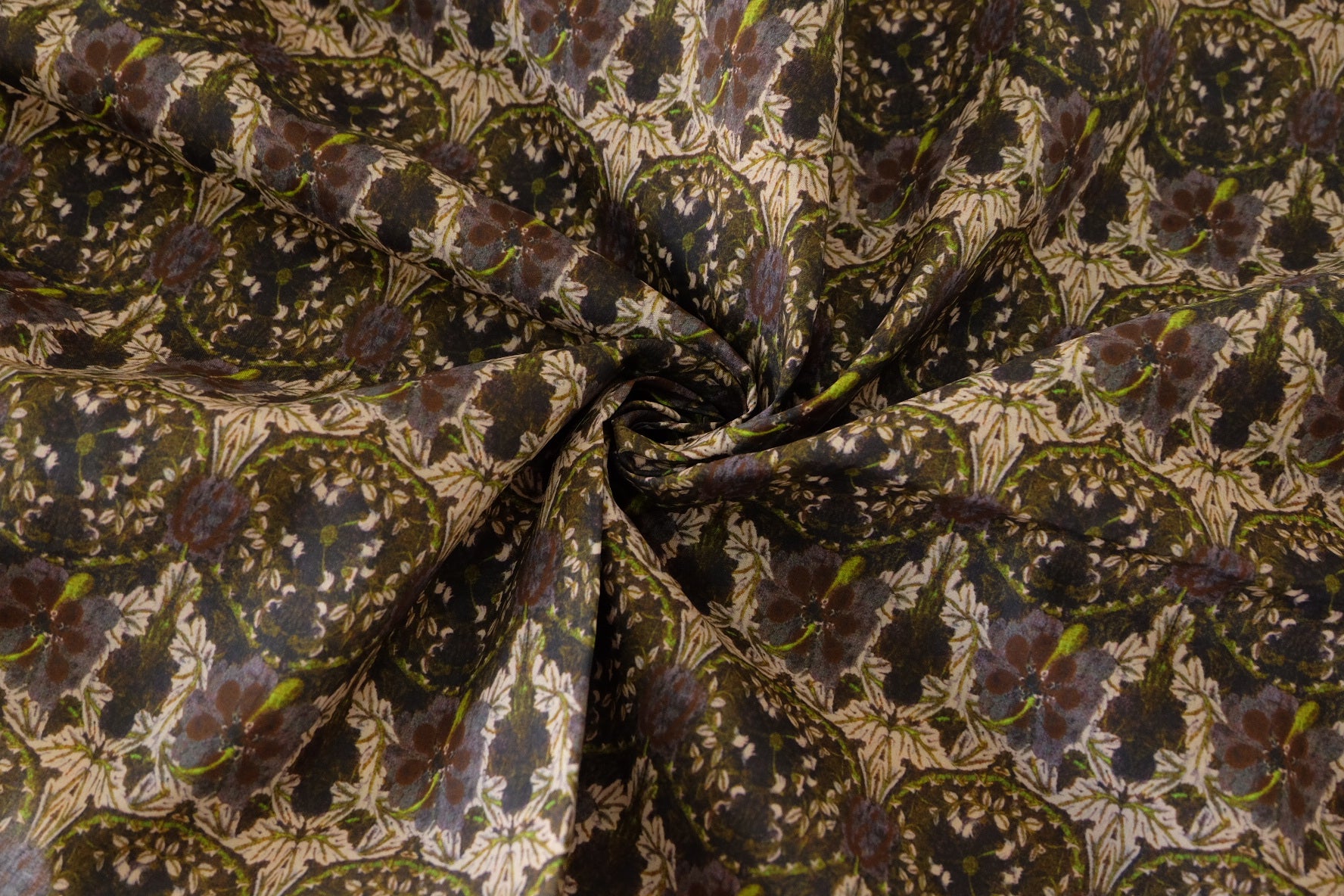Dark Botanical Floral Cotton Fabric – 2.2 yd