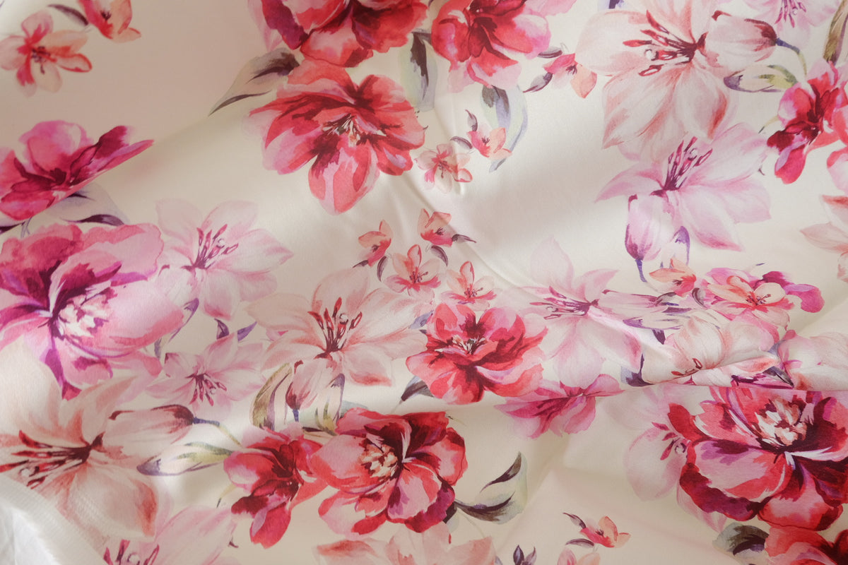 Watercolor Peony Cotton Sateen – 3.3 yd