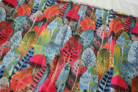 Colorful Feather Cotton Fabric – 2 yd