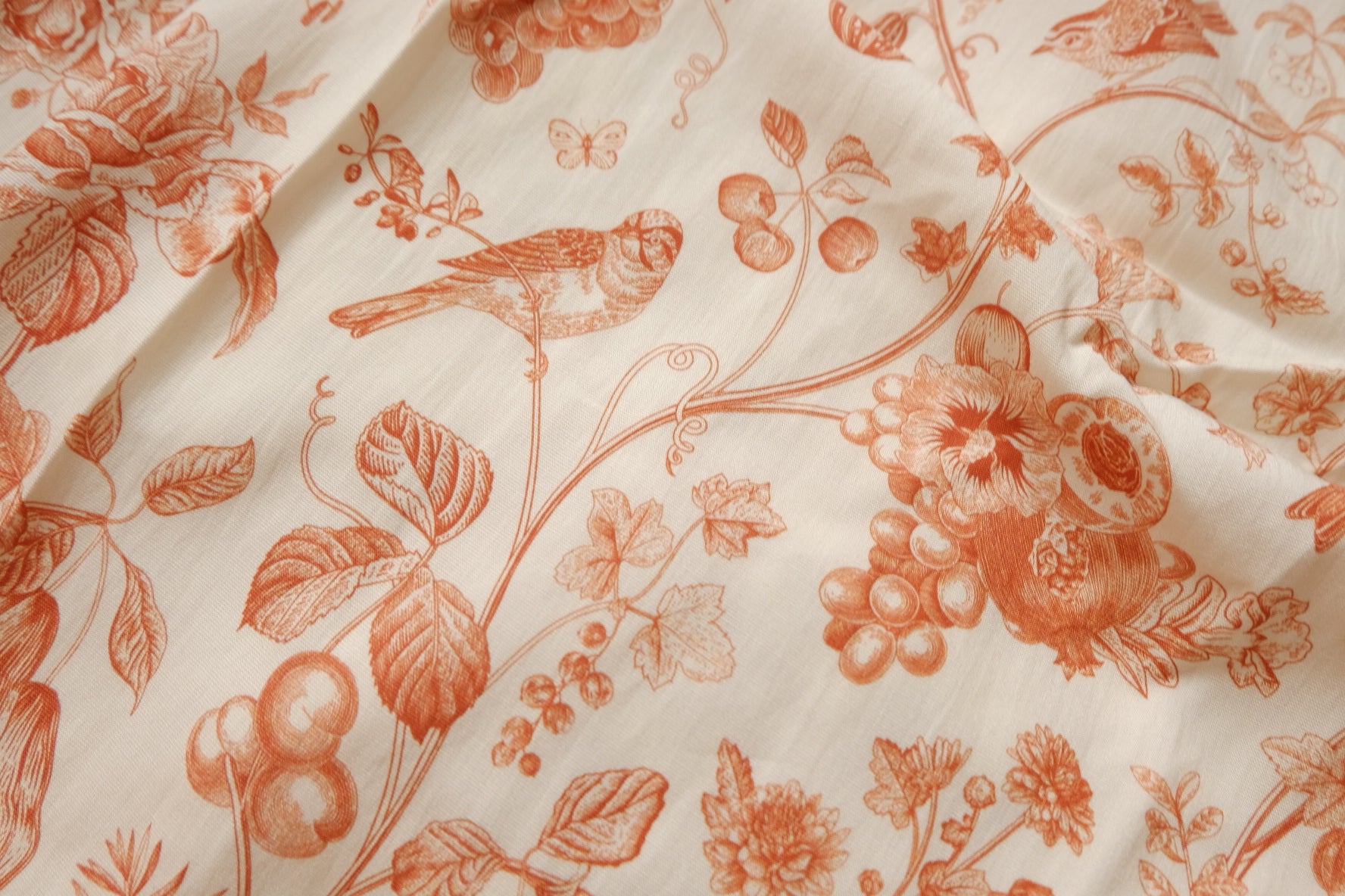 Toile Fruit & Bird Tencel Linen Blend, 1.6 Yards
