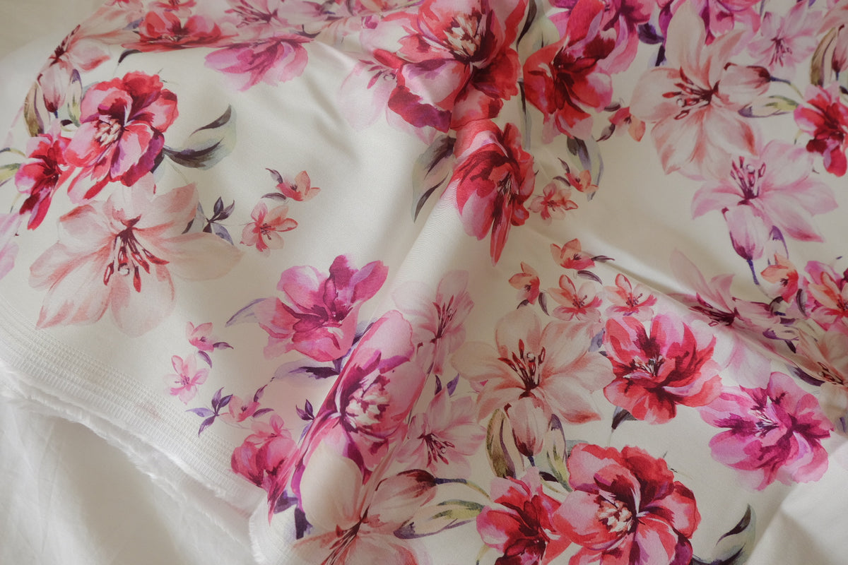 Watercolor Peony Cotton Sateen – 3.3 yd