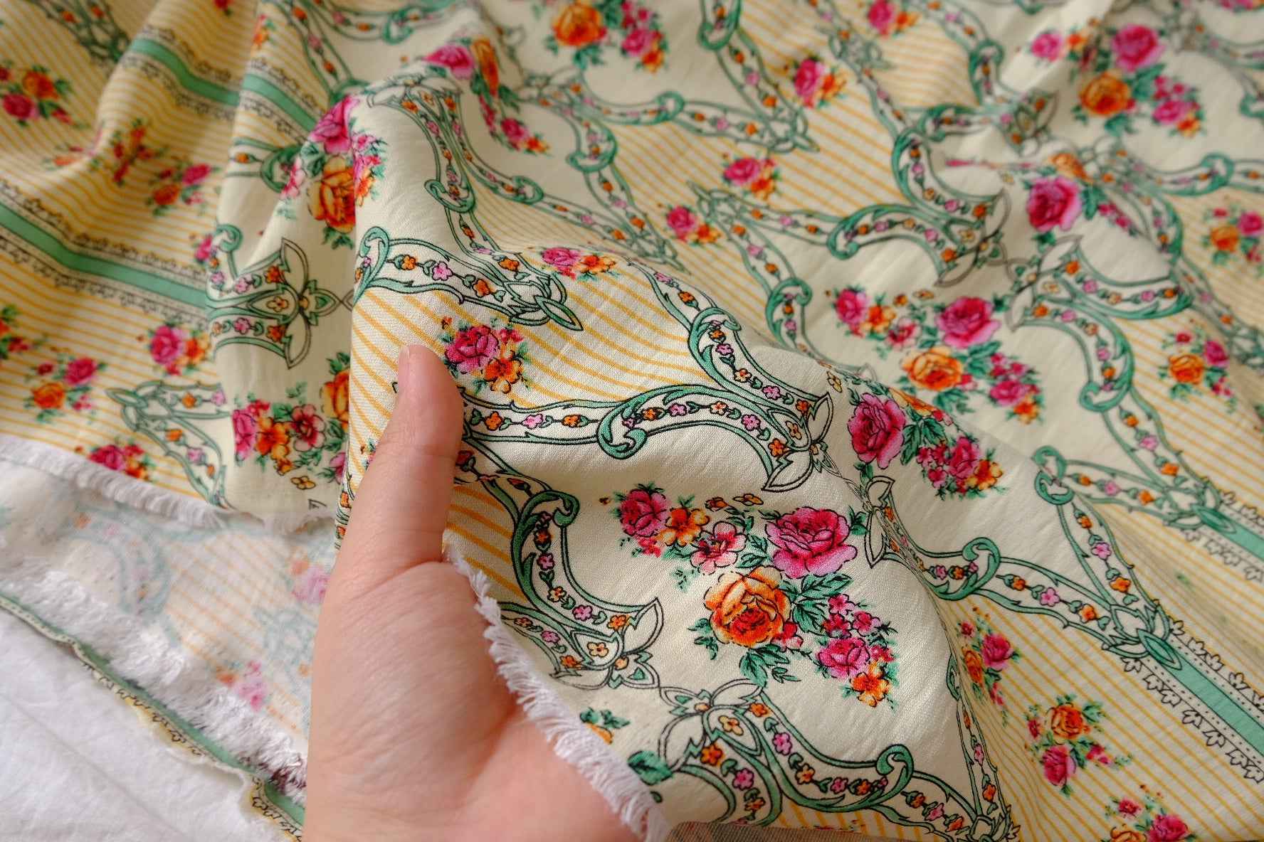 Vintage Rose Tencel Linen Fabric - 2.19 Yards