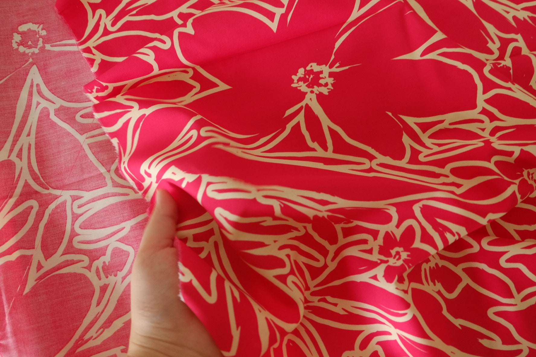 Coral Line Floral Cotton Lawn – 3.3 yd