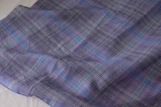Lavender Blue Plaid Ultralight Yarn-Dyed Cotton – 2.2 yd