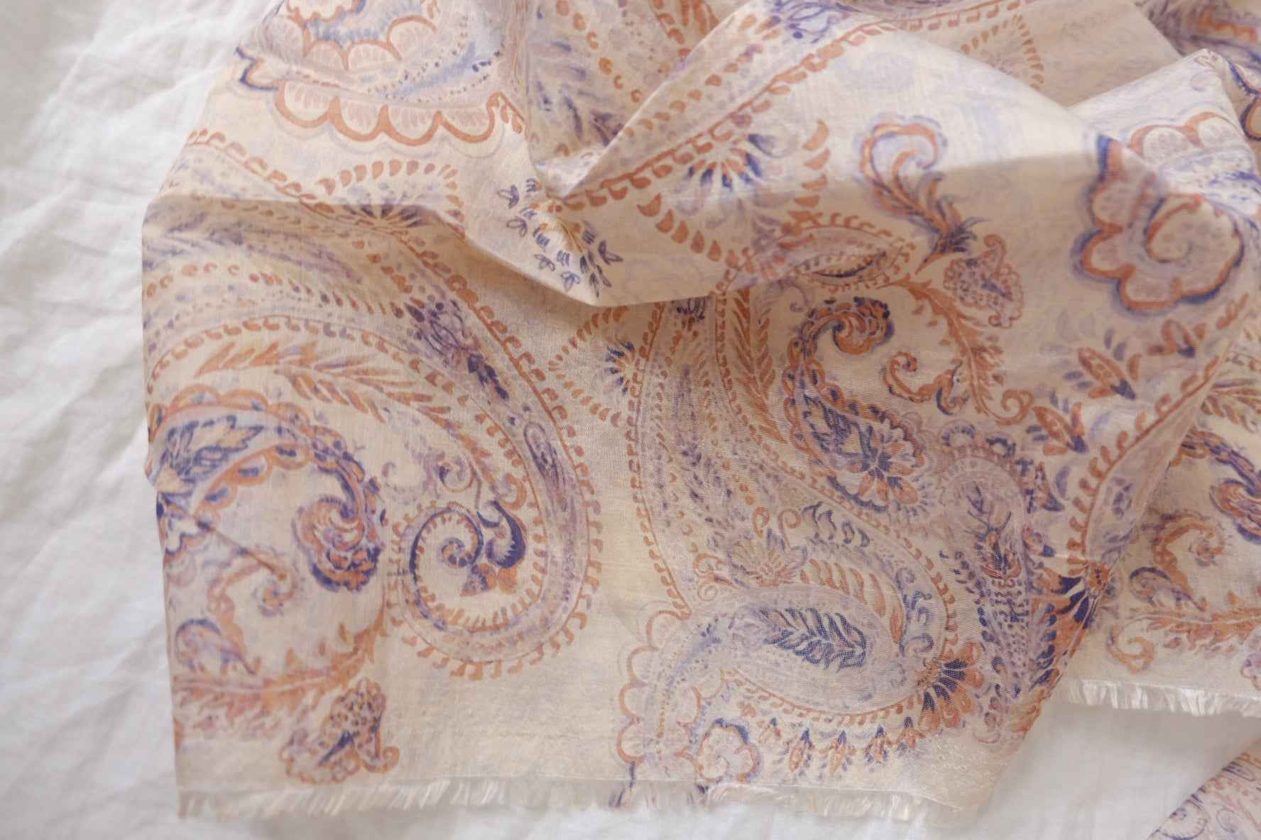 Soft Paisley Lyocell Linen Blend Fabric — 3.28 yd