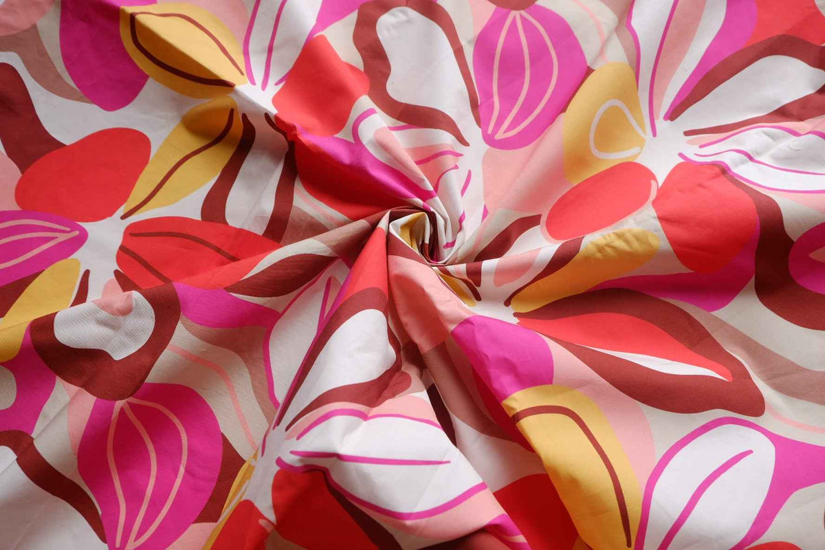 Retro Bloom High-Density Cotton Poplin — 2.8 yd