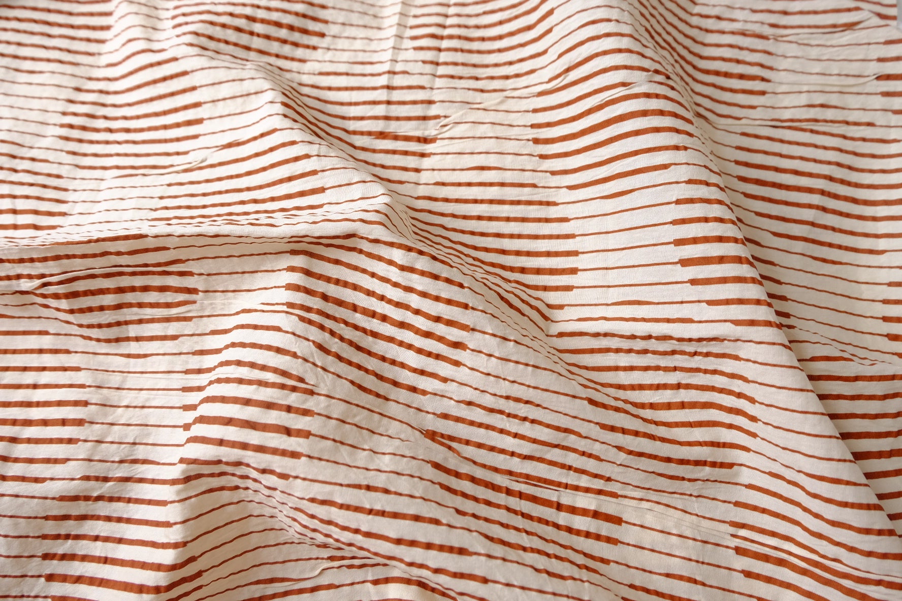Caramel Stripe Textured Cotton Poplin — 3.28 yd