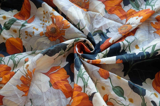 Midnight Garden Floral Cotton Lawn – 2.41 yd