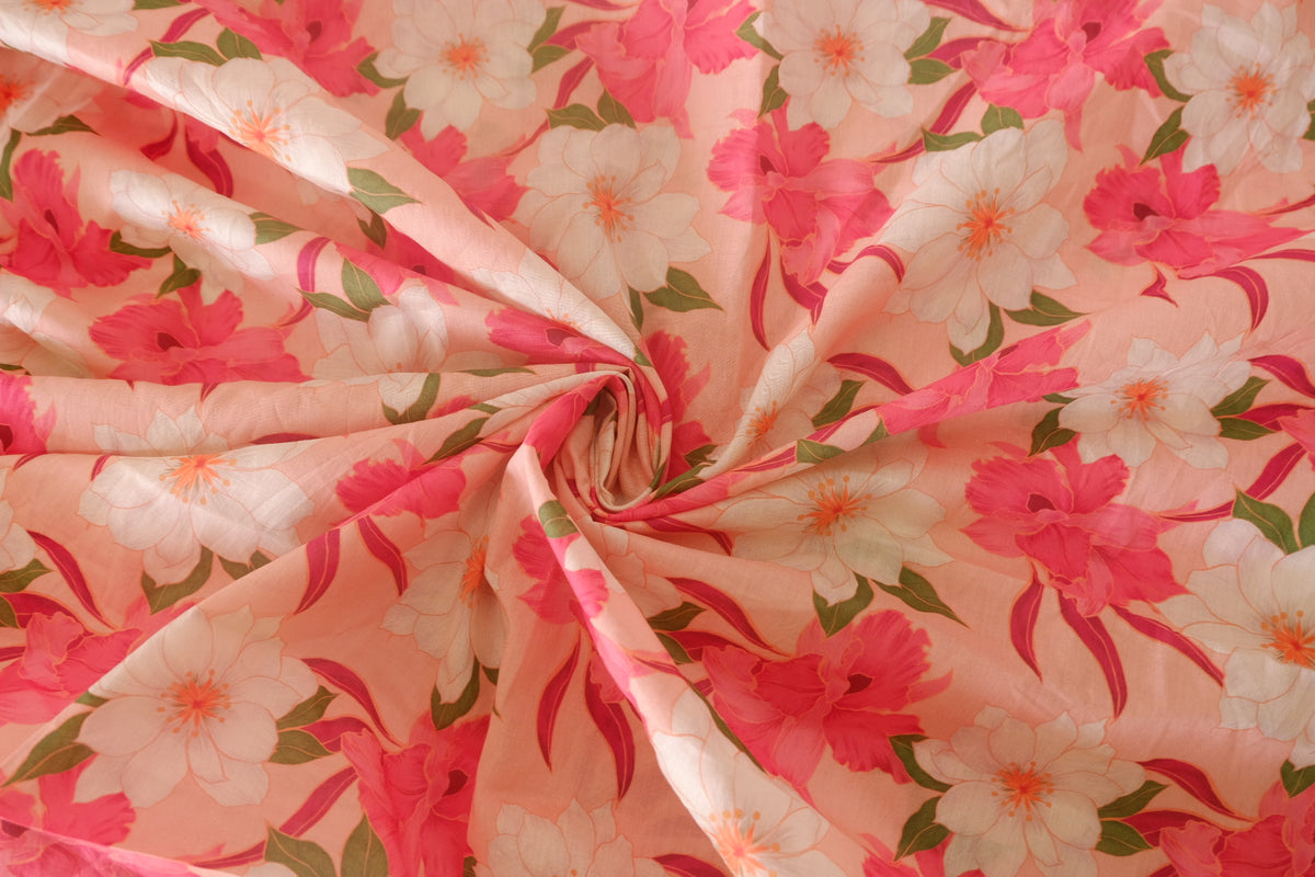 Coral Garden Cotton Lawn – 2.1 yd