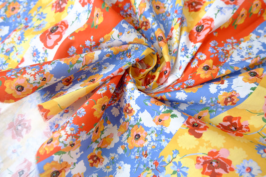 Vintage Garden Stripe Cotton Poplin, 2.2 Yards