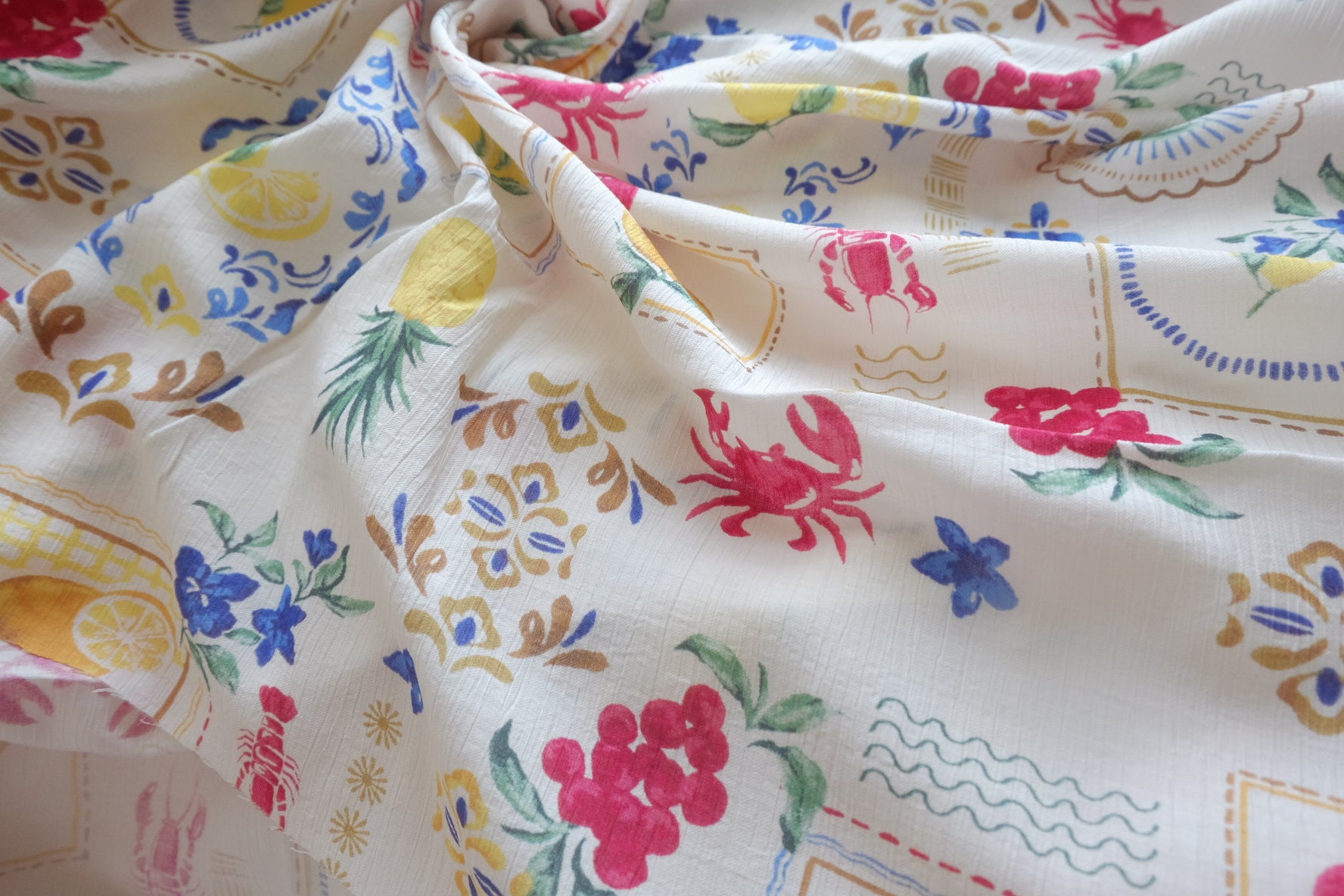 Mediterranean Lemon Tencel-Cotton Fabric - 3.28 yd
