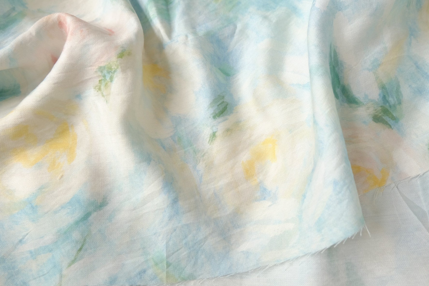 Soft Painterly Tencel Nylon Dress Fabric, Light & Airy, 2.7 Yards