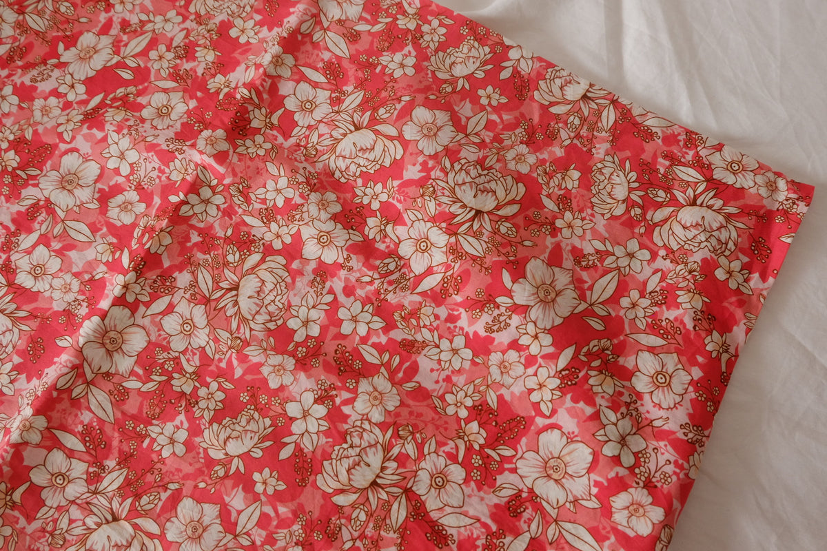 Coral Sketch Garden Cotton Lawn — 2.30 yd