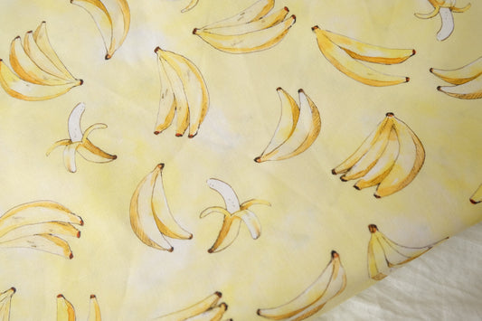 Banana Print Cotton Fabric, 1.64 Yards