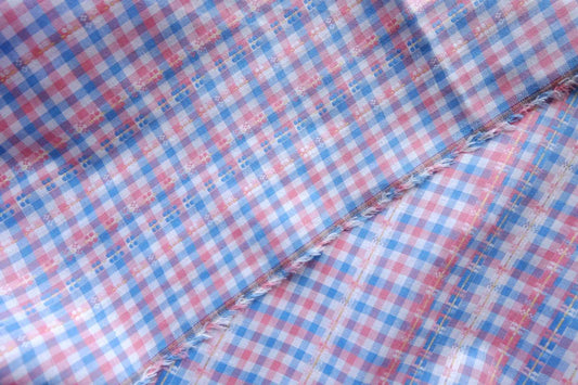 Pastel Plaid Yarn-Dyed Jacquard Cotton – 3.3 yd