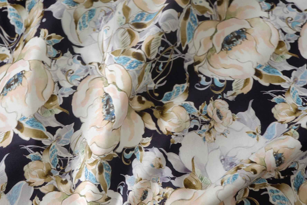 Midnight Grand Floral Cotton — 2.19 yd / 1.64 yd
