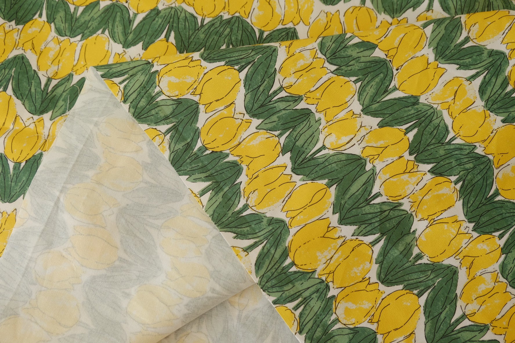 Yellow Tulip Cotton Twill Fabric – 2.2 yd