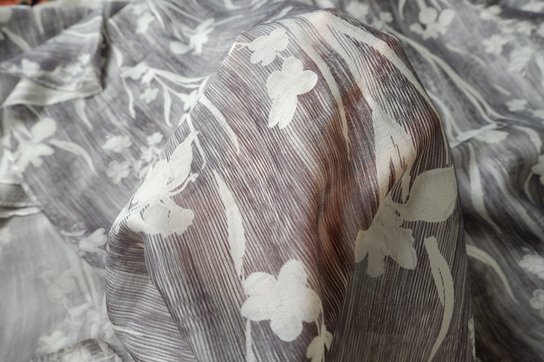 Misty Botanical Tencel Linen Fabric, Airy Dress Weight, 3.28 Yards