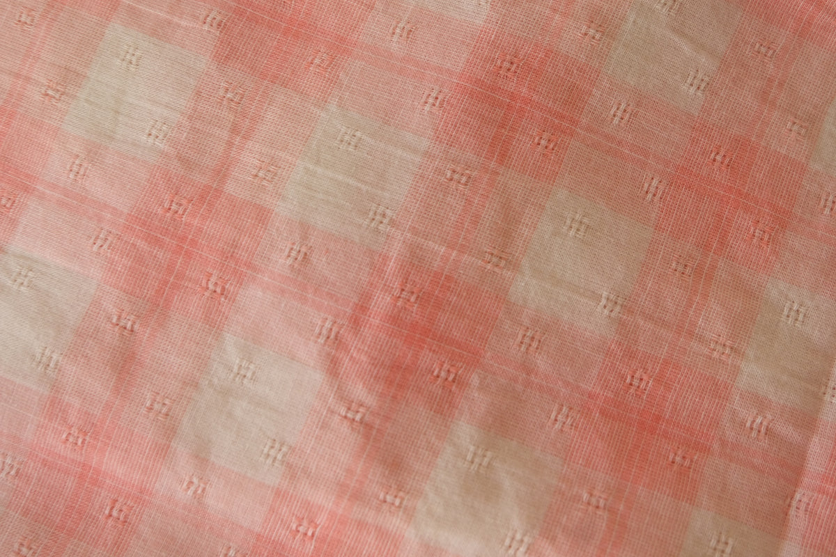 Peach Sorbet Check Cotton Jacquard – 2.19 yd