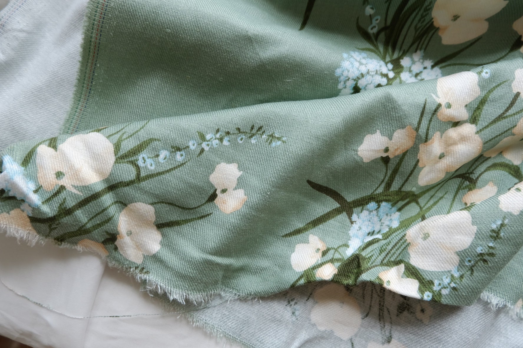 Sage Floral Cotton Linen Twill – 2.2 yd