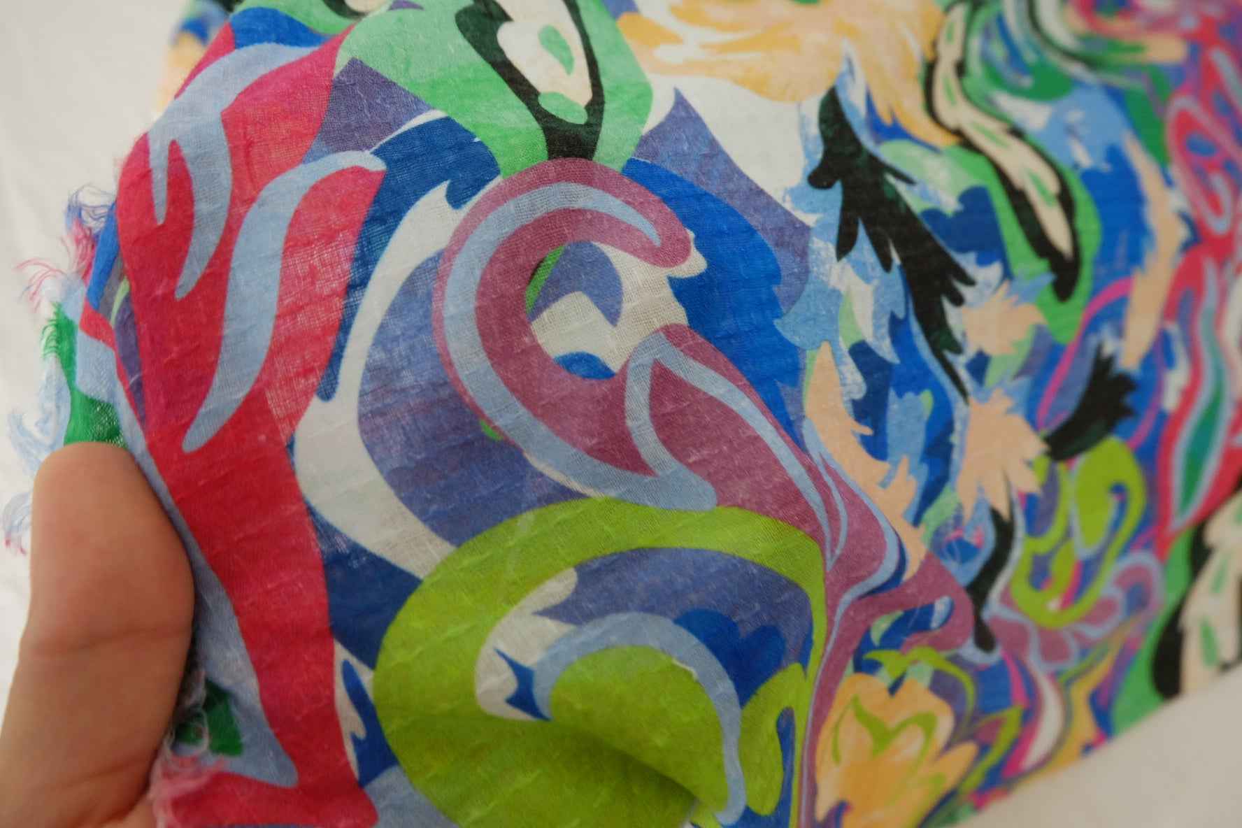 Bold Bohemian Cotton Linen Remnant Fabric – 1.4 yd