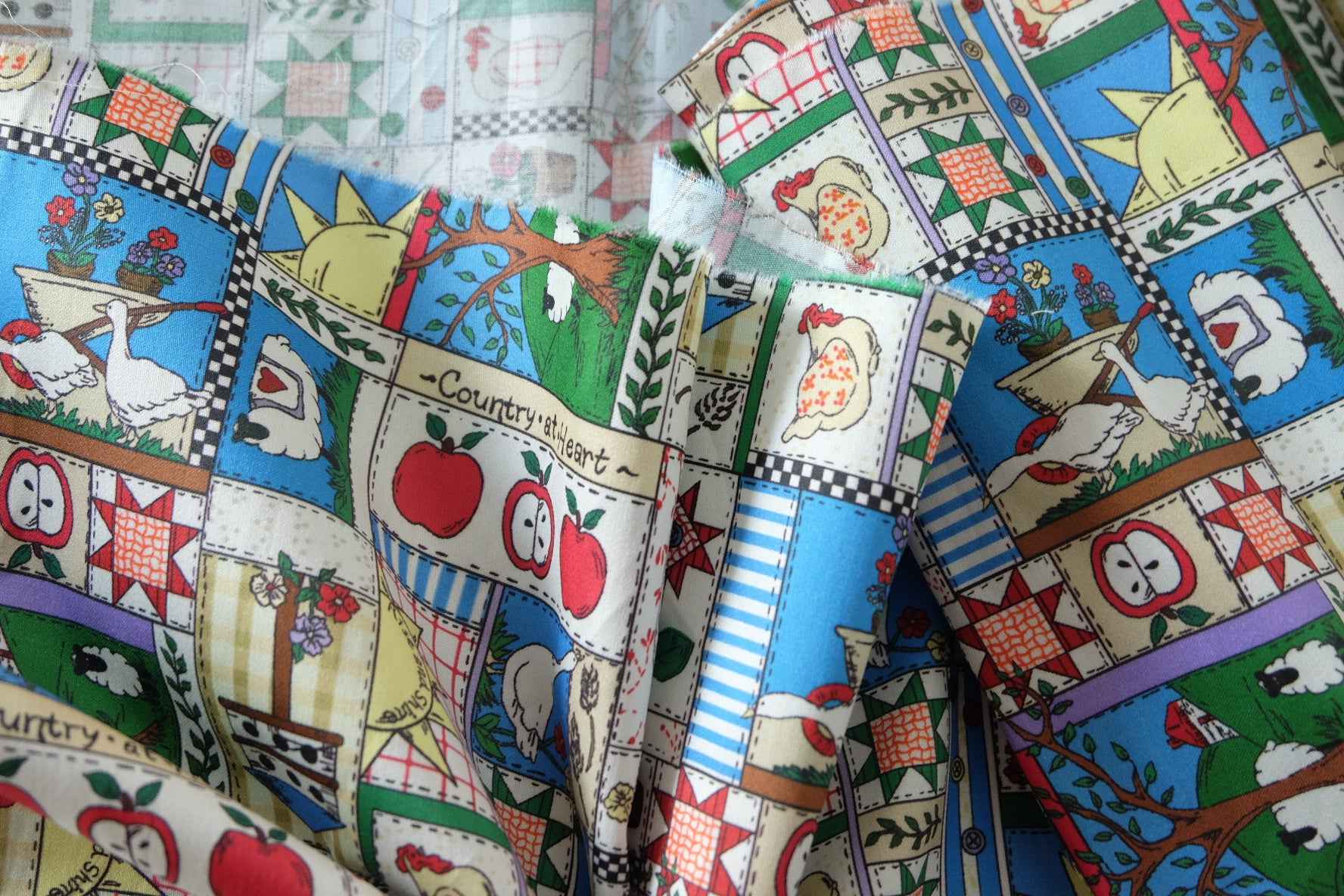 Storybook Farm Patchwork Cotton Sateen Fabric – 2.2 yd