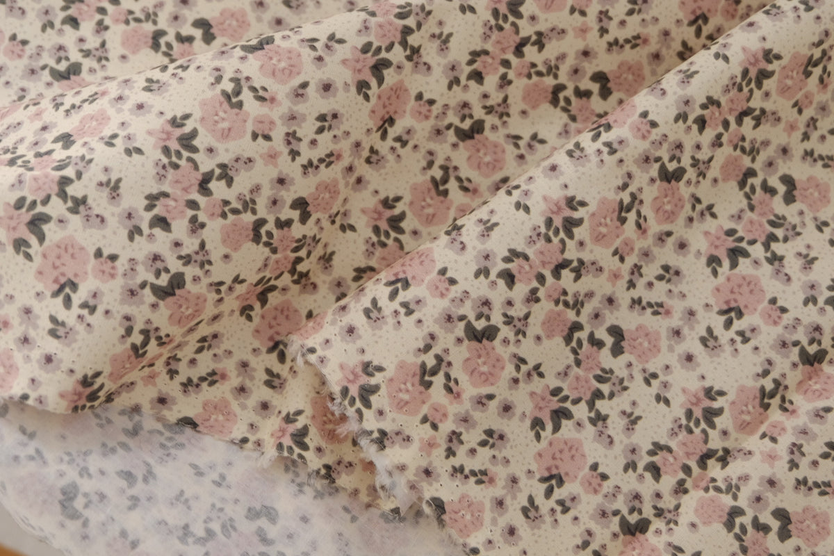 Dusty Pink Ditsy Floral Cotton Poplin – 2.2 yd