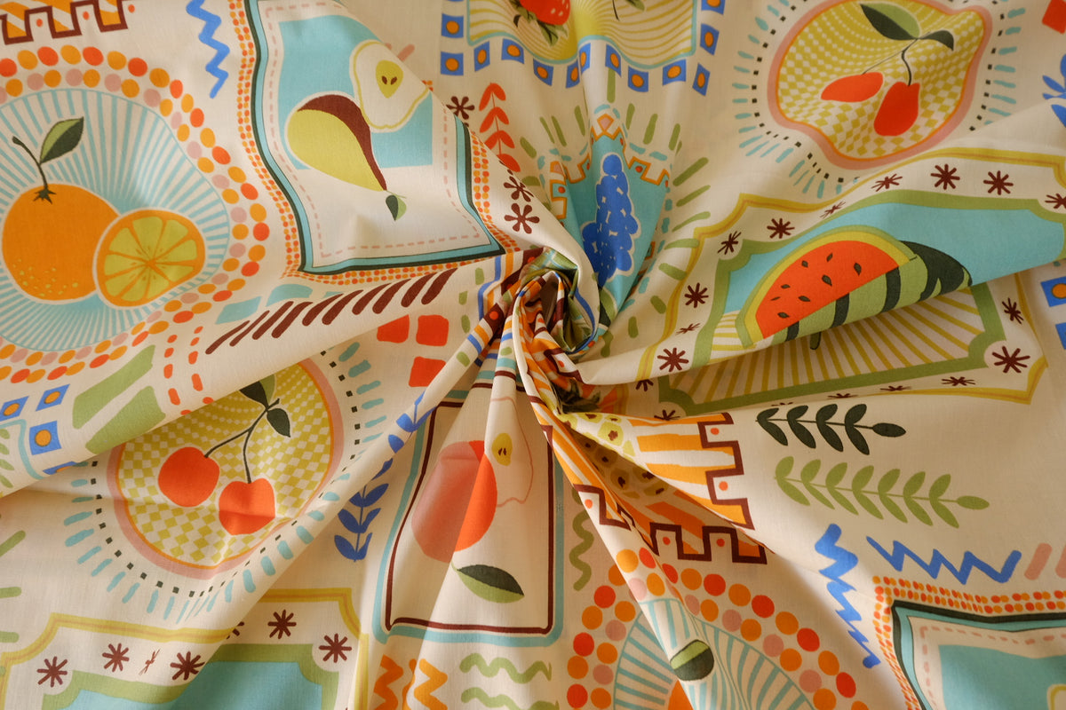 Retro Fruit Market Cotton Poplin – 2.19 yd