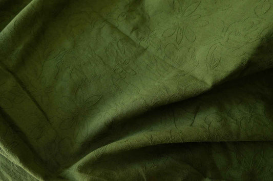 Forest Green Floral Cotton Jacquard Fabric – 1.6 yd