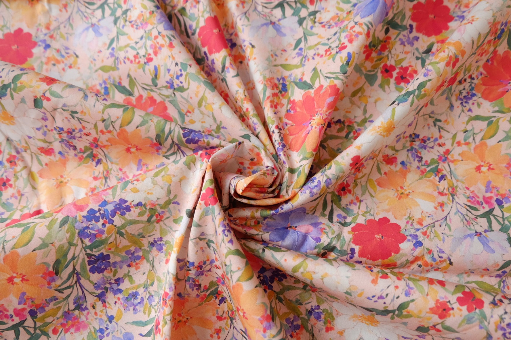 Dense Fine Twill Cotton Floral Fabric 2.2 Yards