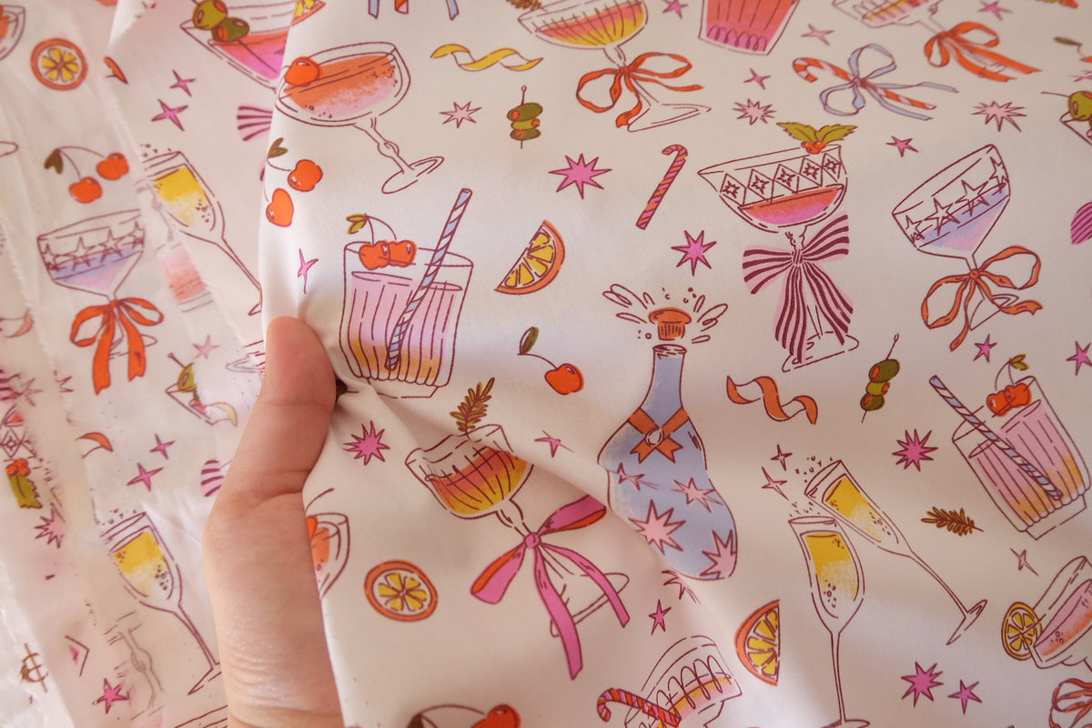 Cheers & Cherries Party Cotton Poplin – 2.19 yd