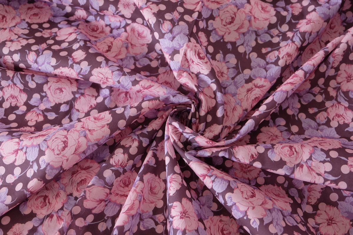 Rose & Polka Dot Cotton Lawn – 2.5 yd