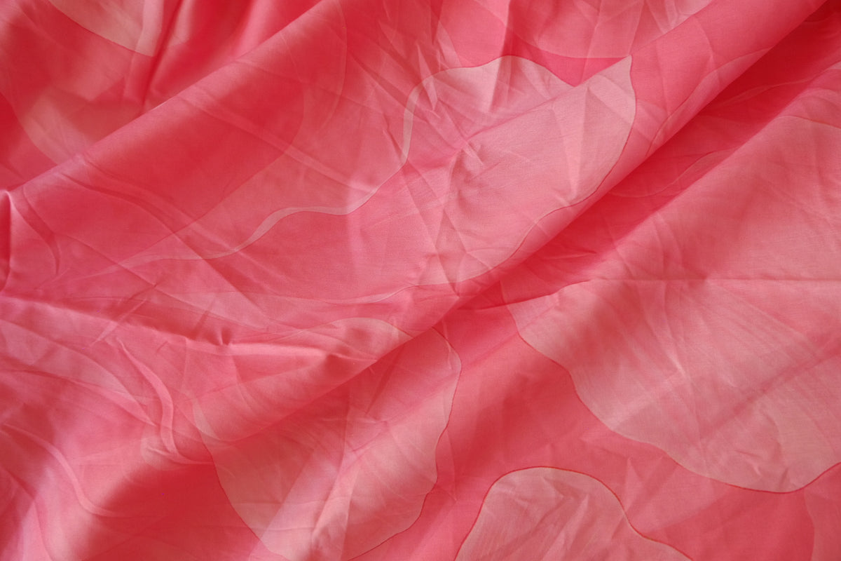 Pink Watercolor – Abstract Floral Cotton Lawn Fabric | 3.3 Yards