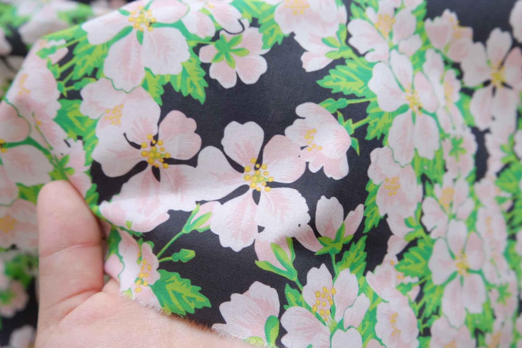 Floral Cotton Lawn Fabric - 2.19 yd