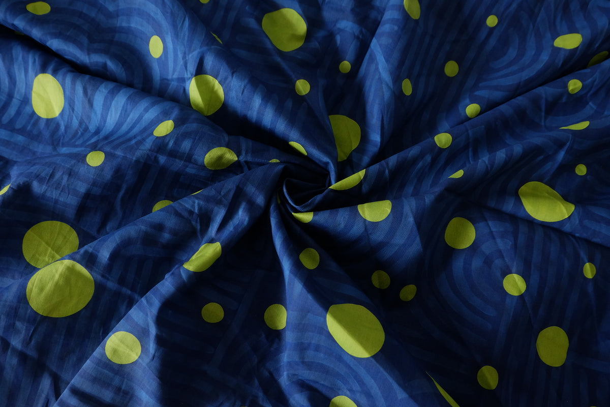 Lime Dot Waves Cotton Lawn — 3.28 yd