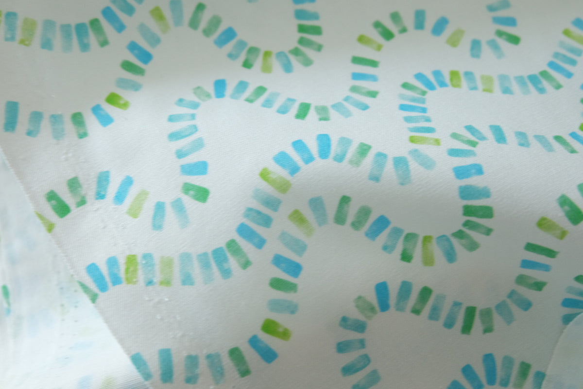 Aqua Loop Print Cotton Poplin – 2.2 yd