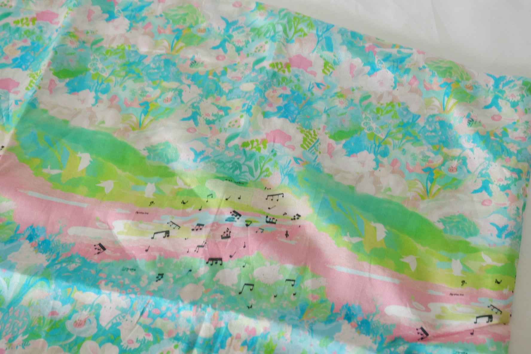 Musical Garden Rayon Cotton Sateen Fabric – 2.2 yd