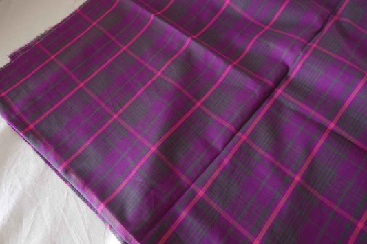 Purple Plaid Cotton Lawn Fabric – 2.2 yd