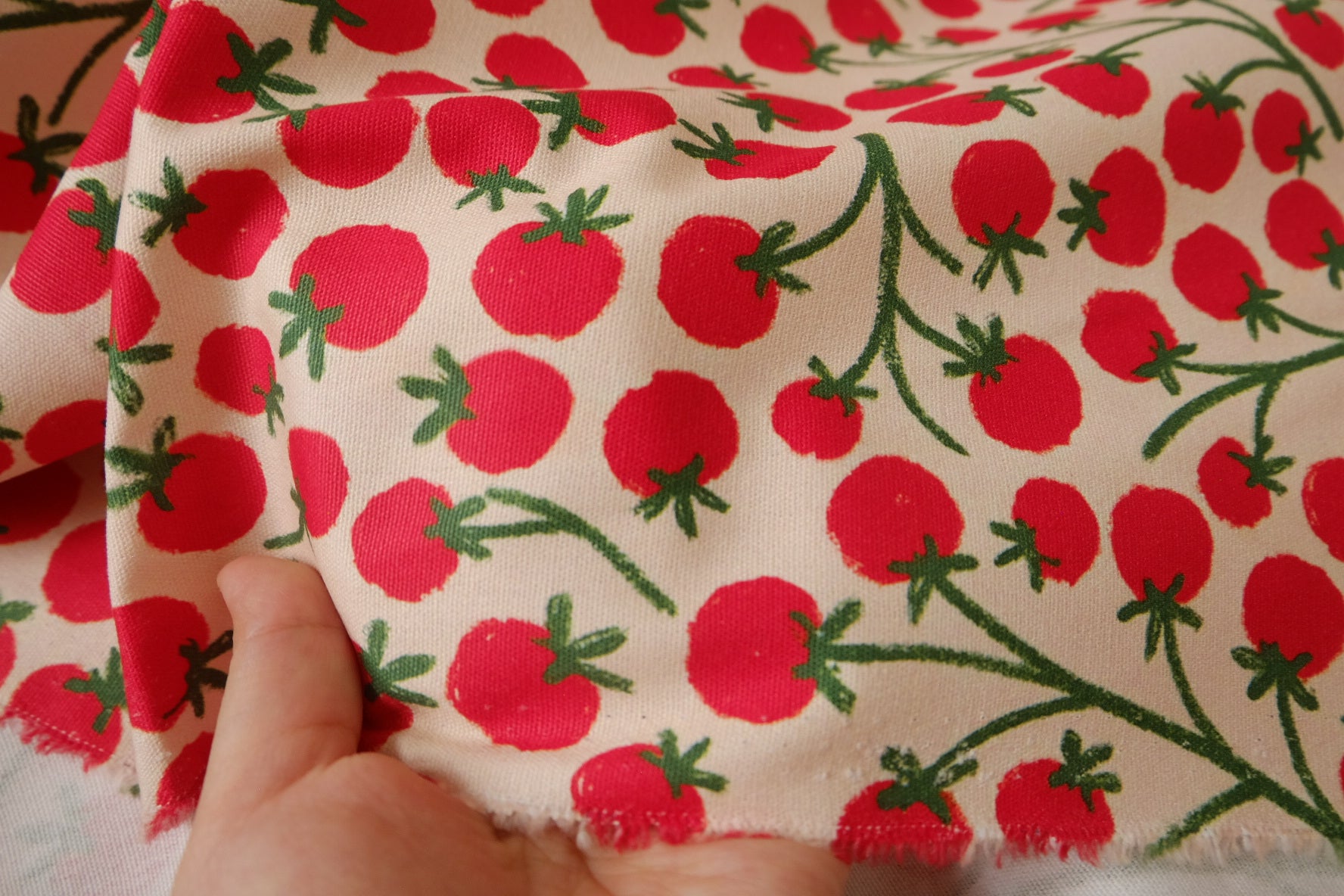 Red Tomato Cotton Canvas Fabric - Per Meter