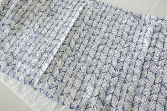 Braided Knit Illusion Print Stretch Cotton Denim Fabric – 1.64 yd Piece