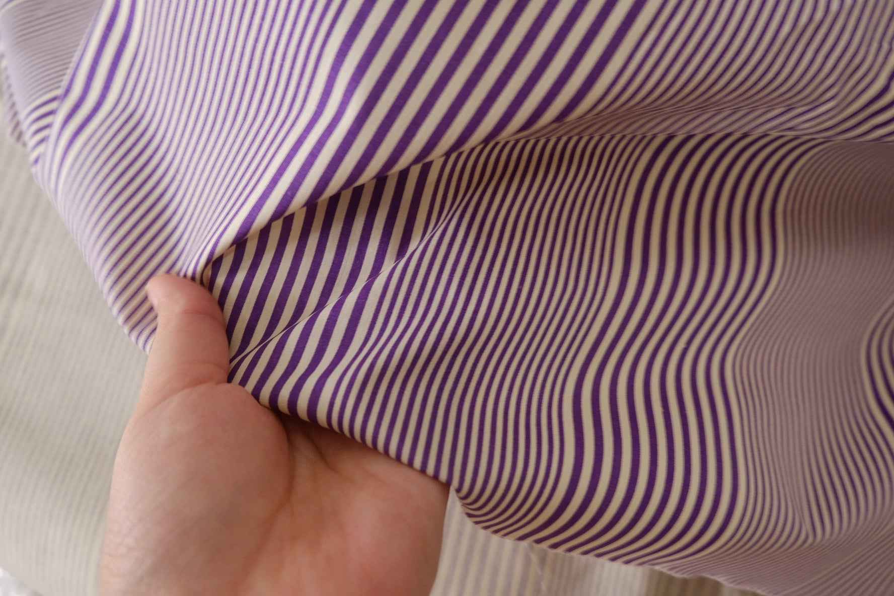 Purple Pinstripe Crisp Cotton Poplin – 2.2 yd
