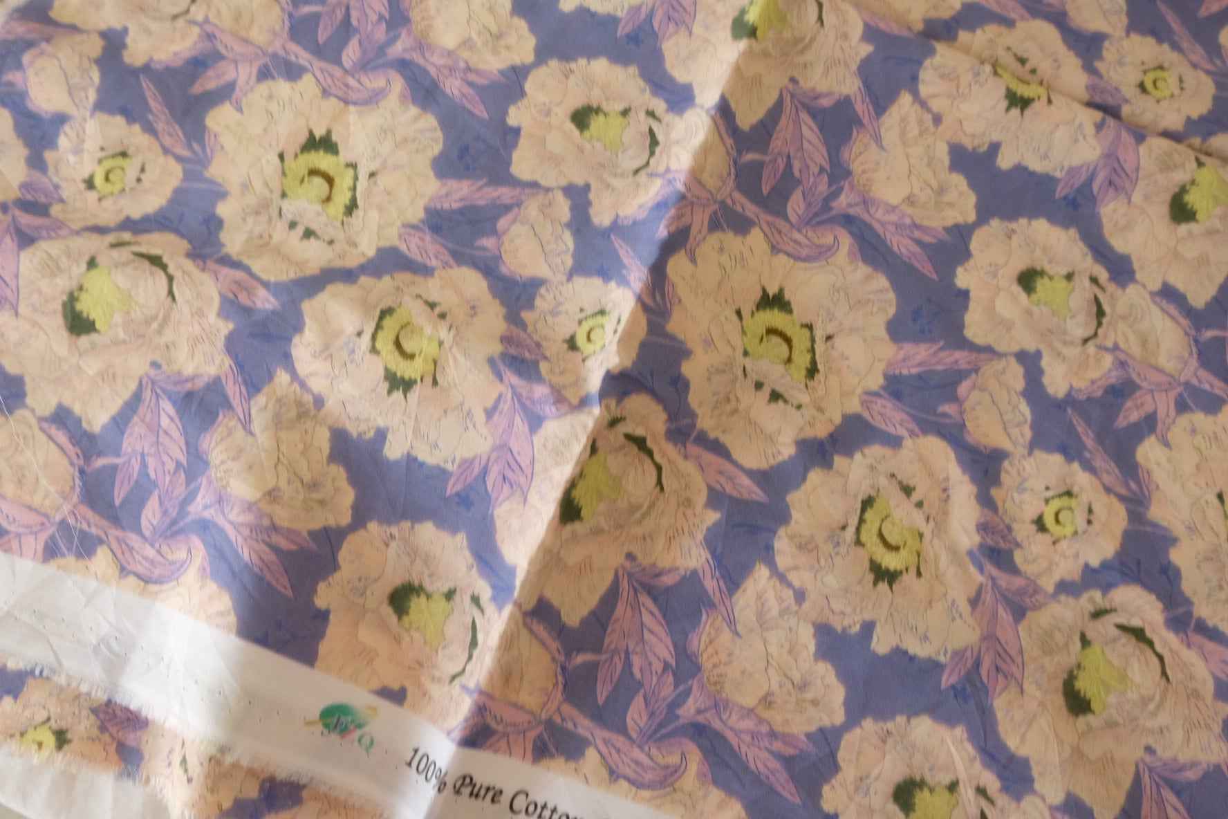 Ultra Lightweight Cotton Lawn Fabric – Vintage Painterly Floral Print-3.3 yards