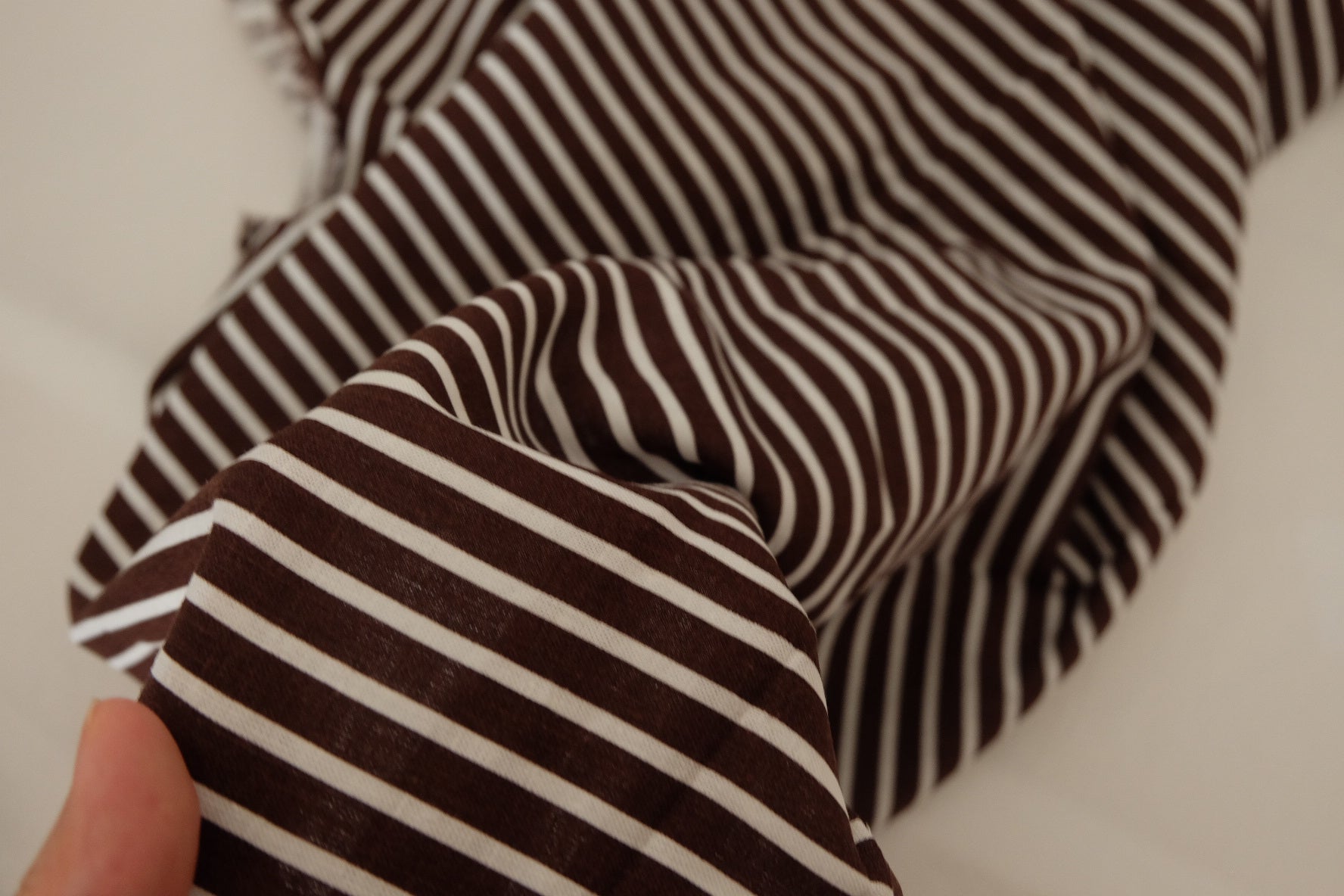 Brown Stripe Ramie Cotton Fabric – 2.2 yd