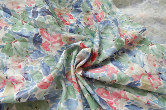 Watercolor Floral Cotton, Lightweight 60s, 3.3 Yards