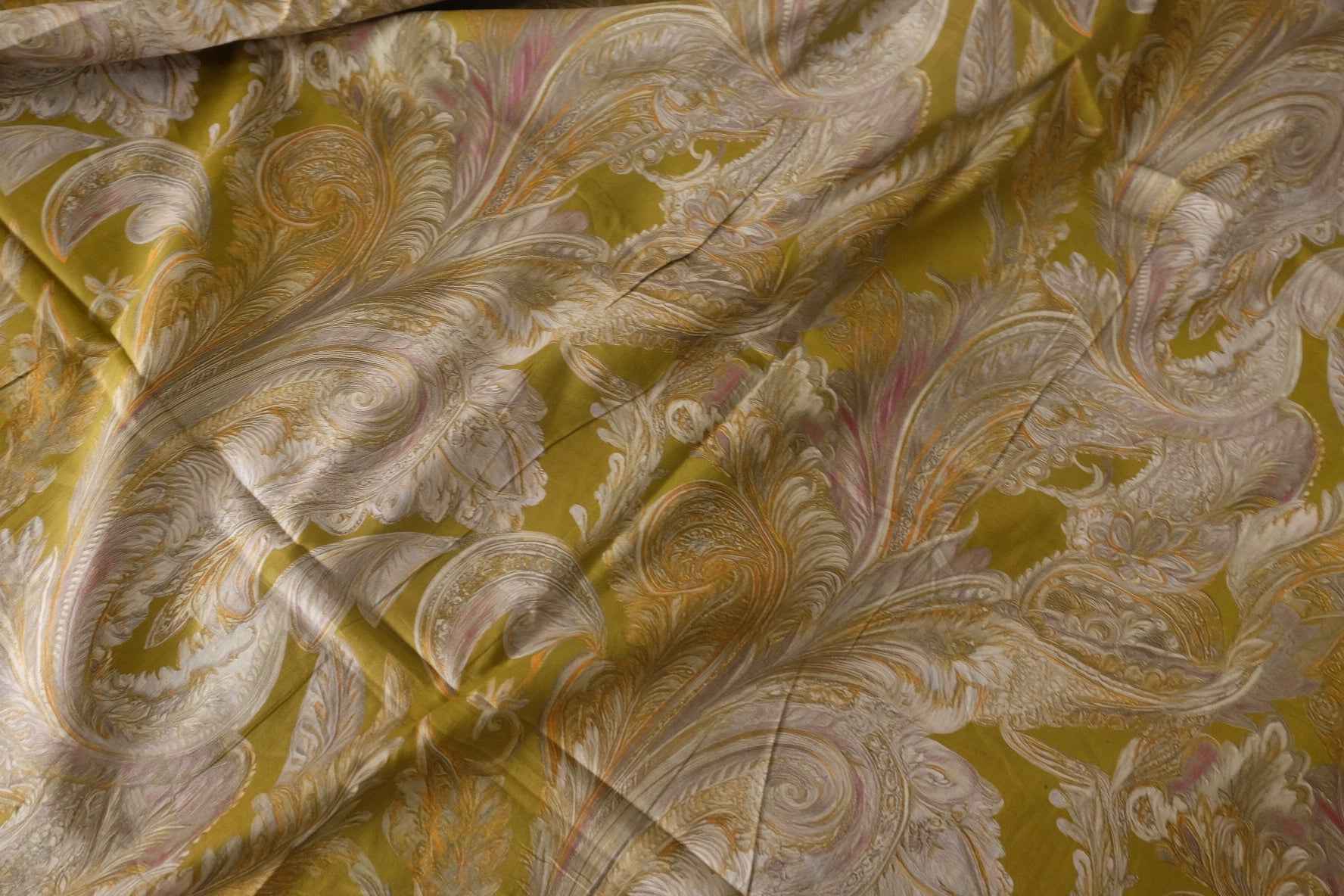 Olive Paisley 100s Cotton Lawn Fabric – 3.3 Yards