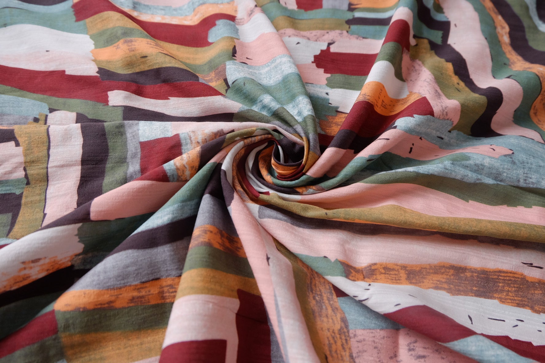 Abstract Brushstroke Fine Linen Fabric - 1.64 yd