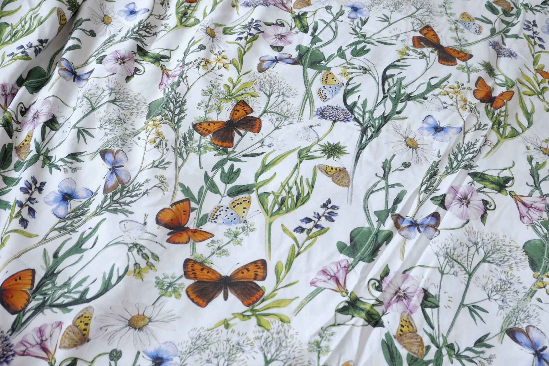 Butterfly Meadow Rayon Fabric, Soft Drapey Summer Dress Fabric, 3.28 Yards