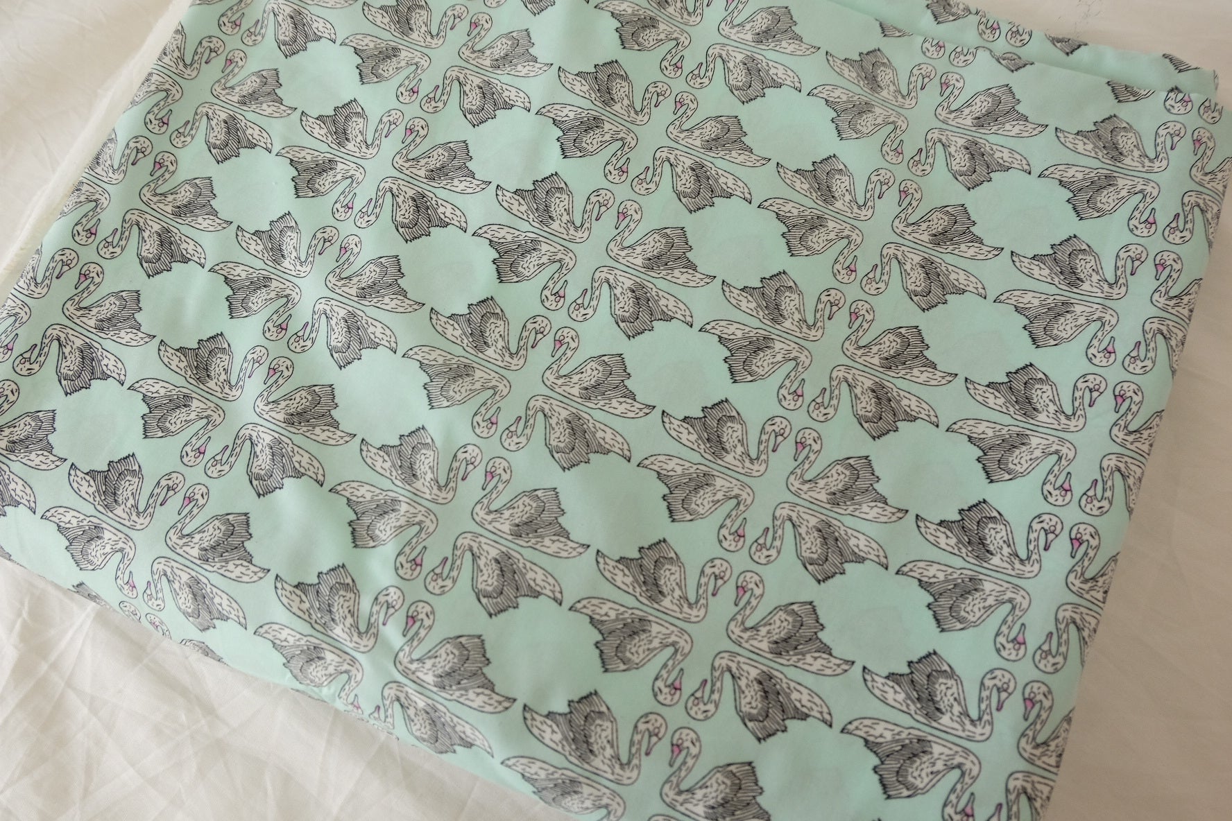 Storybook Swan Cotton Poplin Fabric – 2.2 yd