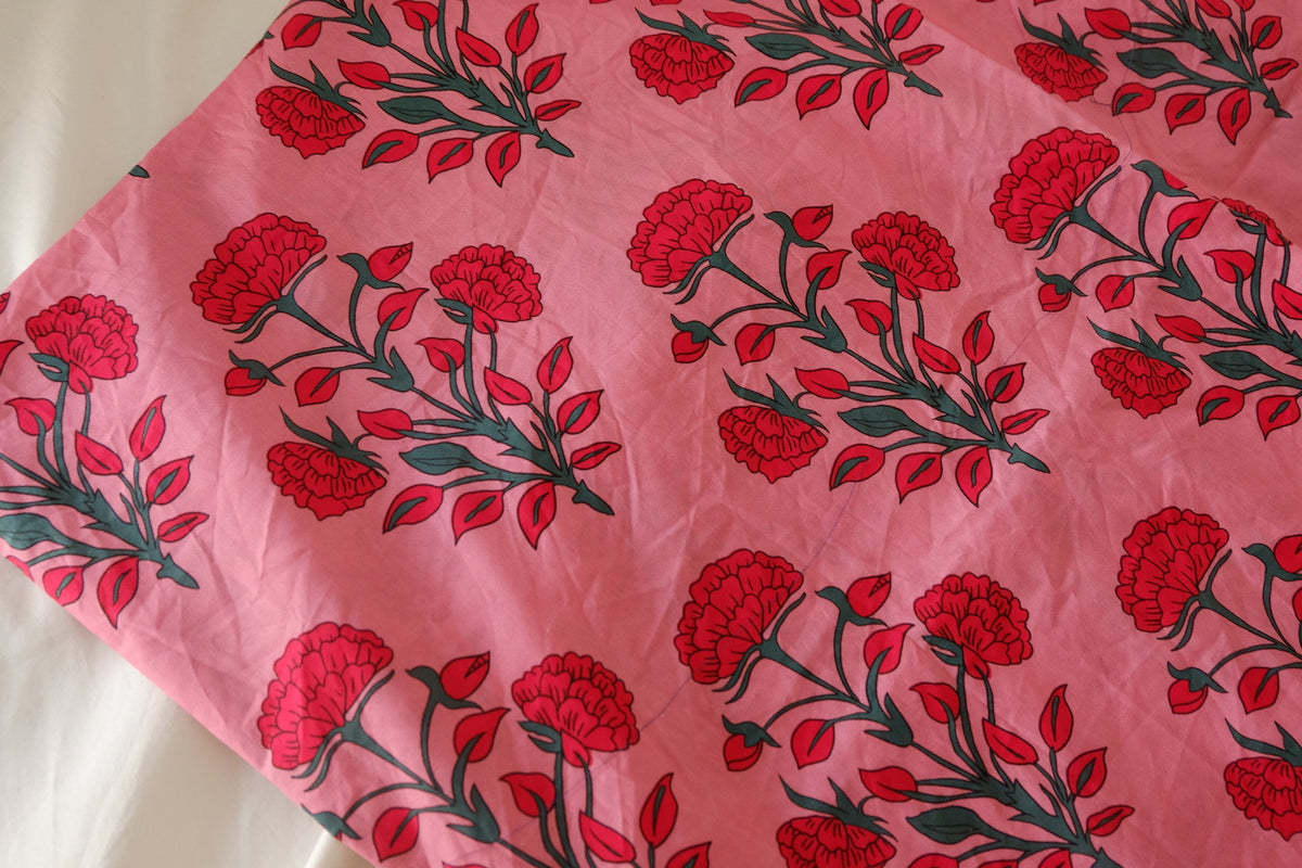 Pink Carnation Cotton Poplin – 1.4 yd